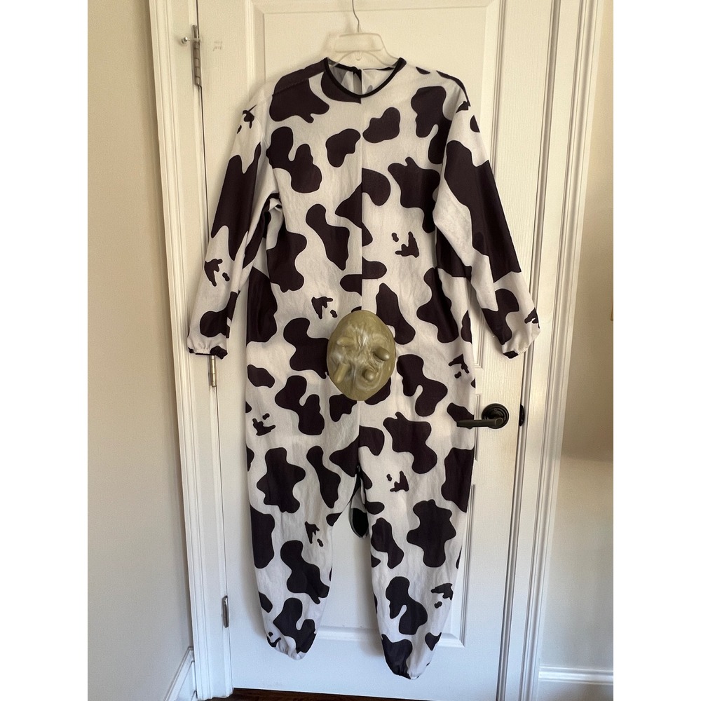 Rubies Comical Cow Print Halloween Costume Udder Black White Jumpsuit Tail OSFM